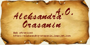 Aleksandra Orašanin vizit kartica